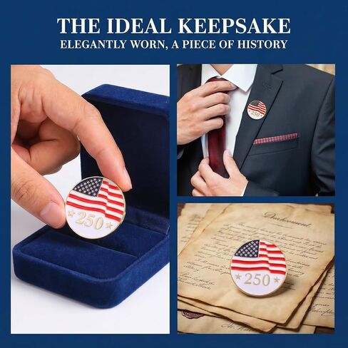 250th Anniversary USA Lapel Pin 5PCS, Metal American Flag Buttons for Men Women Suits Hats Backpacks Clothes Accessories for Independence Day Veterans Events in Saudi Arabia