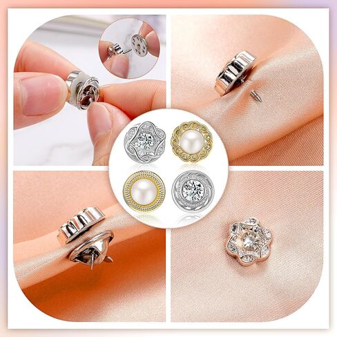 Huquary 20 Pcs Elegant Brooches Jewelry Accessories for Women, Pearl Rhinestone Brooch Safety Pins, Scarf Rings Clip Pin T-Shirt Ties Clips Buckle for Wedding, Party, Daily Wear in Kuwait