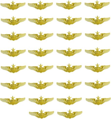 Airplane Pin,Pilot Wings Pin,Gold Air Force Senior Pilot Wing Badge,Pilot Costume Lapel Pins,Metal Aviator Pins for Hat Shirt Uniform Costume,Gift for Flight Schools & Graduation in Kuwait