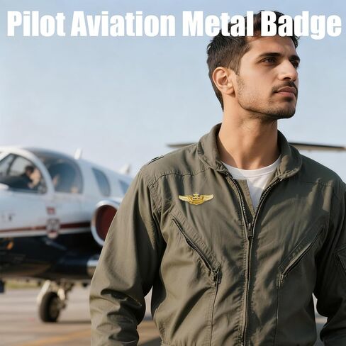 Airplane Pin,Pilot Wings Pin,Gold Air Force Senior Pilot Wing Badge,Pilot Costume Lapel Pins,Metal Aviator Pins for Hat Shirt Uniform Costume,Gift for Flight Schools & Graduation in Kuwait