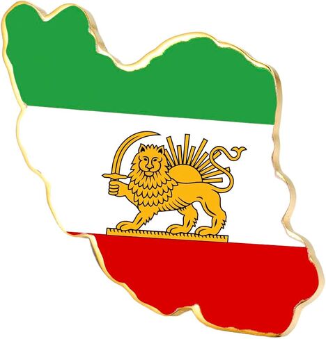 Dreamtimes Iran Lion and Sun Brooch Pin for Women Men Iran Map Brooch Pin Iranian Memorial Medal Pins Stainless Steel Persian Vintage Iran Jewelry in Kuwait
