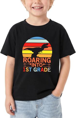 1st Grade T-Shirt for Kids First Day of School 1st Grade Shirt Funny Short Sleeve Boys Grils Tee Cotton 6-9T in Kuwait