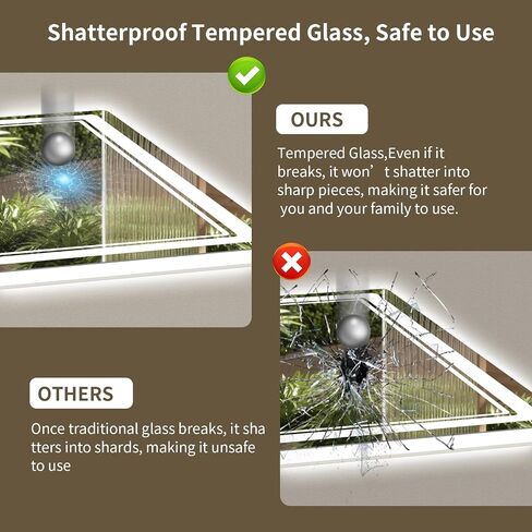 30"x36" LED Bathroom Mirror with Lights, Backlit + Front Lit, Anti-Fog, Lighted Bathroom Mirror for Wall, HD Shatterproof Tempered Glass, Dimmable, Memory Function (Horizontal/Vertical) in Saudi Arabia
