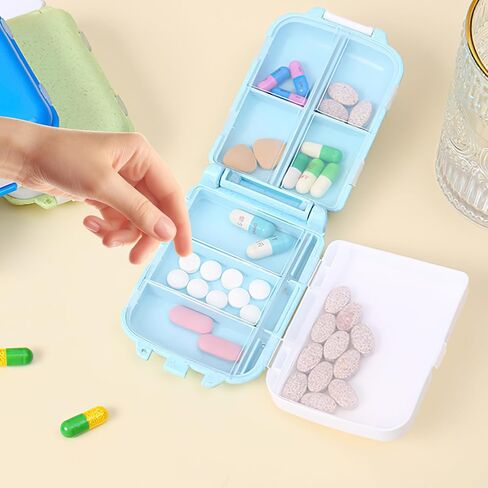 Portable Pill Organizer Travel Pill Box Medicine Storage Case for Daily Medication Management Compact and Durable Design(1 Pack) in Kuwait