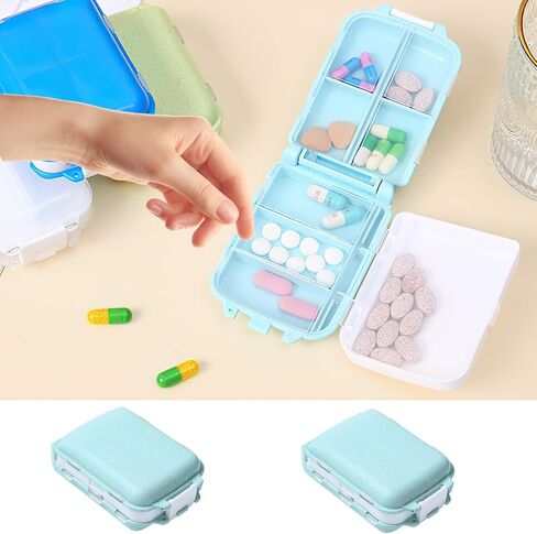 Portable Pill Organizer Travel Pill Box Medicine Storage Case for Daily Medication Management Compact and Durable Design(1 Pack) in Kuwait
