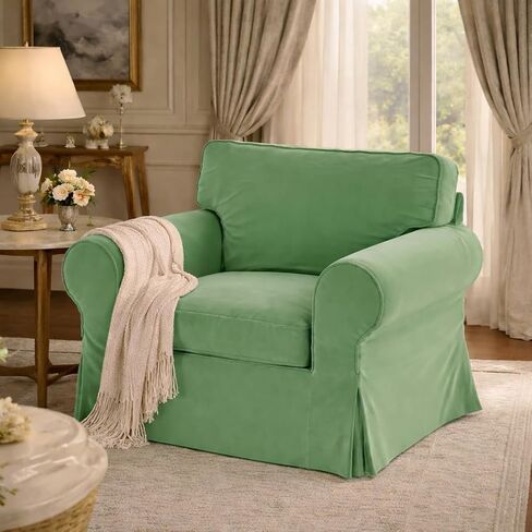 Heavy Duty UPPLAND (Not EKTORP) Sofa Cover Replacement Compatible with IKEA UPPLAND 3 Seat Sofa, Loveseat, Armchair, Sectional Corner, or Footstool Slipcover Only (Uppland Chair Polyester Beige) in Saudi Arabia