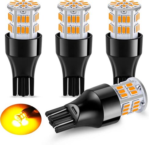 3157 LED Bulbs Super Bright 3057 3357 3457 4157 LED Replacement light Kit Set for Car Switchback Daytime Running Turn Signal Blinker Lights,pack of 4,Xenon White/Amber Yellow in Kuwait