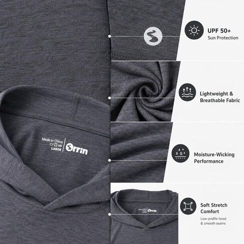 Men’s UPF 50+ Sun Hoodie, 3-Pack Lightweight UV Protection Shirts for Fishing, Training, Hiking & Everyday Wear in Saudi Arabia