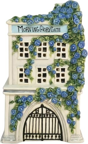 Blue Sky Clayworks Morning Glory Gate Candle House, 5.25" L x 4.25" W x 8.25" H in Kuwait