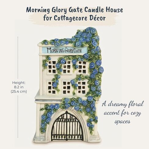 Blue Sky Clayworks Morning Glory Gate Candle House, 5.25" L x 4.25" W x 8.25" H in Kuwait