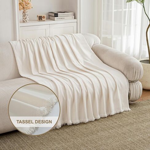VISIONTEX Couch Cover for Sofa, Sectional L Shape Couch Covers for Dogs, Washable Sofa Cover 2 Cushion Sofa Dogs Furniture Protector, Chenille Sofa Slipcover for Pets, 71" x 118", Cream Beige in Saudi Arabia