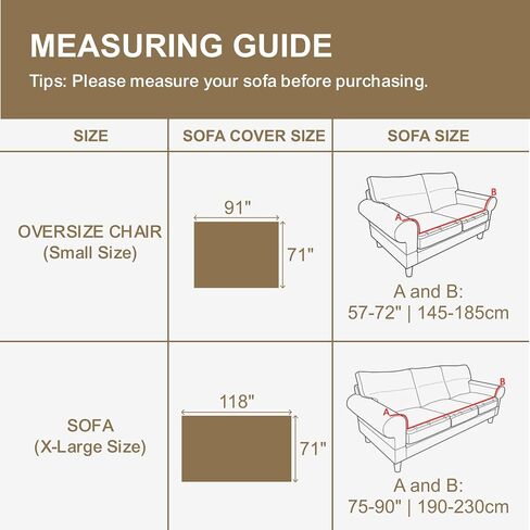 VISIONTEX Couch Cover for Sofa, Sectional L Shape Couch Covers for Dogs, Washable Sofa Cover 2 Cushion Sofa Dogs Furniture Protector, Chenille Sofa Slipcover for Pets, 71" x 118", Cream Beige in Saudi Arabia