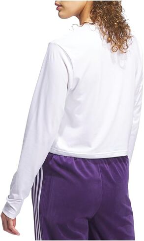 adidas Womens Y2k Glam Crew Neck Long Sleeve Casual Tops Casual - White in Kuwait