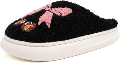 Juicy Couture Women's Faux Fur Plush Slip-On Memory Foam Rubber Sole Indoor Outdoor House Slippers in Saudi Arabia