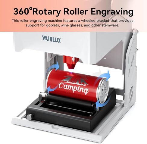 MD1920 roatry WAINLUX K10 Laser Rotary Aattachment for Laser Engraver and Cutter Rotary Roller,Engraver Accessory Y-axis Rotary Roller for Engraving Cylindrical Objects, Wine Glass, Tumbler, Pen in Kuwait