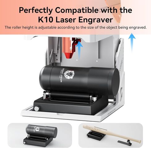 MD1920 roatry WAINLUX K10 Laser Rotary Aattachment for Laser Engraver and Cutter Rotary Roller,Engraver Accessory Y-axis Rotary Roller for Engraving Cylindrical Objects, Wine Glass, Tumbler, Pen in Kuwait