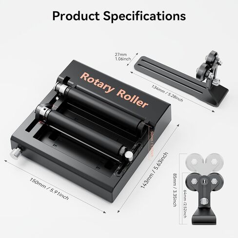MD1920 roatry WAINLUX K10 Laser Rotary Aattachment for Laser Engraver and Cutter Rotary Roller,Engraver Accessory Y-axis Rotary Roller for Engraving Cylindrical Objects, Wine Glass, Tumbler, Pen in Kuwait