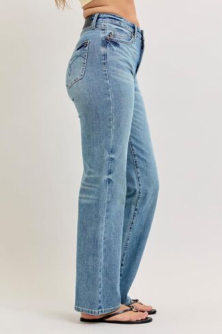 Judy Blue Womens Jeans - High Waisted Tummy Control Slim Straight in Kuwait