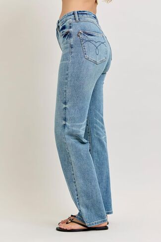 Judy Blue Womens Jeans - High Waisted Tummy Control Slim Straight in Kuwait