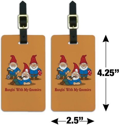 Hanging with My Gnomies Gnomes Luggage ID Tags Carry-On Cards - Set of 2 in Kuwait