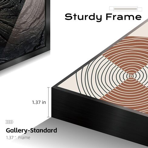 Abstract Wall Art Mid Century Modern Prints 3 Piece Framed Paintings Crystal Porcelain Wall Pictures Sun Moon Decor Artwork for Bedroom Living Room Dining Room Home Office 20" W x 30" H x 3Pcs in Saudi Arabia