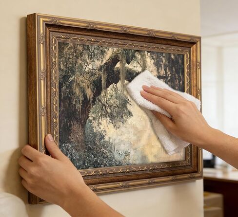 Vintage Gold Framed Vintage Oak Tree Wall Art Retro Landscape Canvas Wall Decor Oak Tree Moss Artwork Picture Retro Rustic Tree Poster Print for Home Living Bedroom Farmhouse Hallway in Kuwait