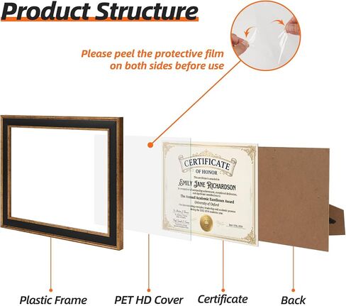 Lavezee Certificate Frames 2 Packs, Black & Gold 8.5 x 11 Graduation Frame with Shatter-Resistant Cover, 8.5 by 11 Picture Diploma Document Degree Frames for Wall and Tabletop in Saudi Arabia