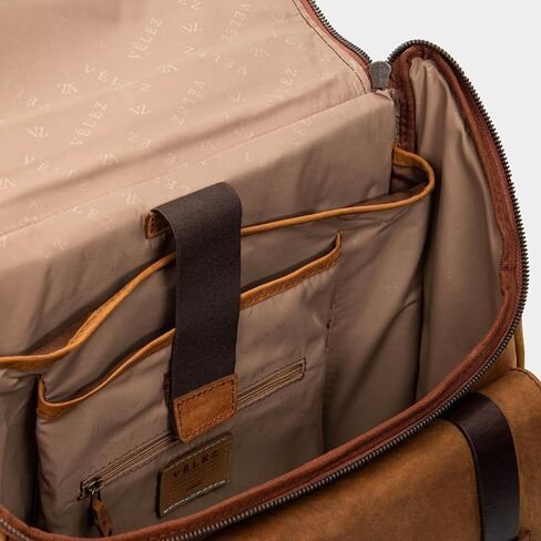 VELEZ Top Grain Leather Backpack for Men and Women - 15.6 Inch Laptop Bag - Brown Designer Leather Bookbag - Vintage Business Leather Travel Backpack Casual Shoulder Bags in Saudi Arabia