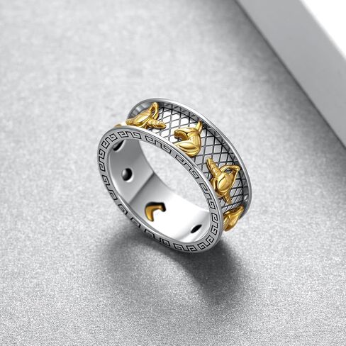 Anubis Ring 14k Gold Plating Sterling Silver Ancient Egyptian Scarab Ring Scarab Jewelry Gifts for Men in Kuwait