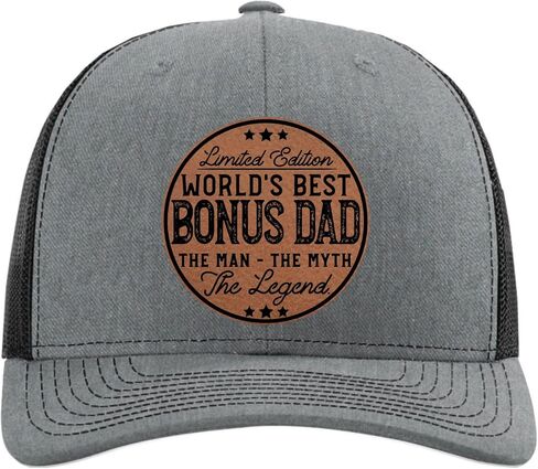 Bonus Dad Gifts from Step Daughter Son - Bonus Dad Birthday - Stepdad Gift from Stepdaughter Stepson - Stepped Up - Fathers Day Christmas - Man Myth Legend Hat - Richardson 112 Trucker Hat in Saudi Arabia