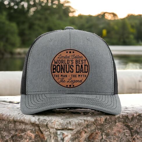 Bonus Dad Gifts from Step Daughter Son - Bonus Dad Birthday - Stepdad Gift from Stepdaughter Stepson - Stepped Up - Fathers Day Christmas - Man Myth Legend Hat - Richardson 112 Trucker Hat in Saudi Arabia