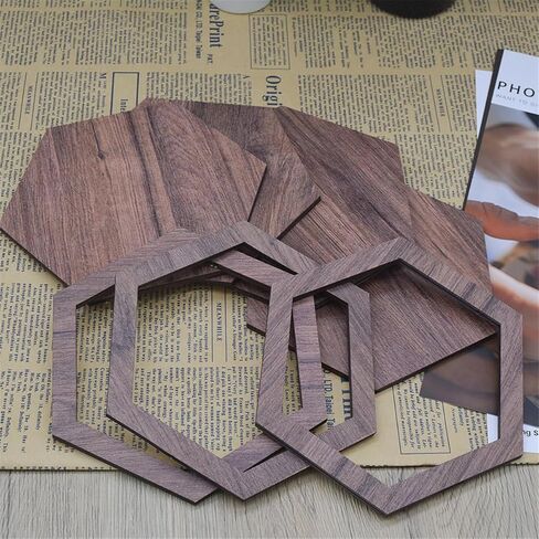 Price Xes Wooden Hexagon Wall Decor - 10 Pcs Creative Wood Wall Panels, Self Adhesive Hexagon Wall Decals for Living Room, TV Background, Bedroom, DIY Home Decoration in Kuwait