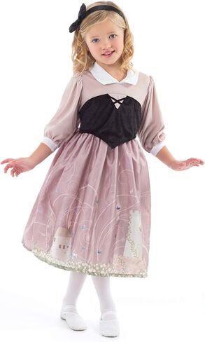 Little Adventures Sleeping Beauty Day Dress with Headband Princess Costume (Medium Age 3-5) - Machine Washable Child Pretend Play and Party Dress with No Glitter in Kuwait