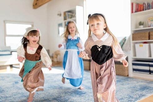 Little Adventures Sleeping Beauty Day Dress with Headband Princess Costume (Medium Age 3-5) - Machine Washable Child Pretend Play and Party Dress with No Glitter in Kuwait