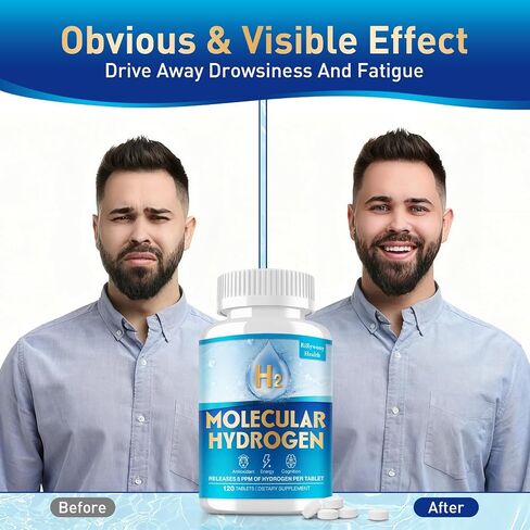 Hydrogen Water Tablets & Hydrogen Tablets, H2 Molecular Hydrogen for Drinking Water with Magnesium, 12 PPM Supplements for Mental Clarity, Cognitive Function and Energy, 120 Counts in Saudi Arabia