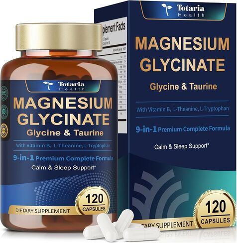 9-in-1 Magnesium Glycinate 1000mg - Support Stress Relief, Sleep, Nerves, Muscles, and Metabolism - Magnesium Vitamin B & Amino Acid Triple Complex | High Absorption Chelated Formula - 120 Capsules in Saudi Arabia