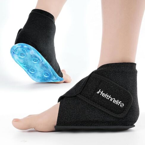 Heel Plantar Fasciitis ice Pack with 2-Layer Cooling Gel for 30-Min Cold Therapy, Ankle Foot Reusable Ice Pack Wrap for Achilles Tendonitis, Sprained Ankles, Swelling, Foot Pain Relief(1, PRO) in Saudi Arabia