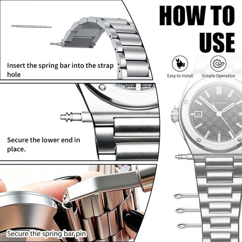 360PCS Watch Band Pins Assortment, Stainless Steel 6-23mm with Link Removal Tool, Repair Kit Compatible with Various Sizes for Watchmakers DIY Replacement Set, Travel and Daily Use in Saudi Arabia