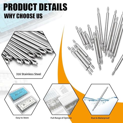 360PCS Watch Band Pins Assortment, Stainless Steel 6-23mm with Link Removal Tool, Repair Kit Compatible with Various Sizes for Watchmakers DIY Replacement Set, Travel and Daily Use in Saudi Arabia