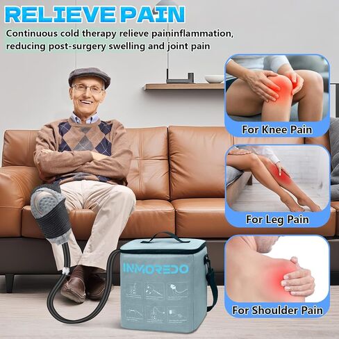 Cold Therapy Machine for Knee After Surgery, Programmable Ice Therapy System for Knee Replacement Recovery, Cryotherapy Pain Relief with Compression Pad for Shoulder/Arm/Hip/Ankle in Saudi Arabia