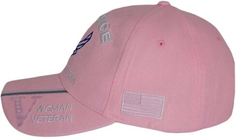 قبعة مرخصة من Trade Winds Air Force Wings Woman Veteran V Pink Shadow المطرزة من الأكريليك in Kuwait
