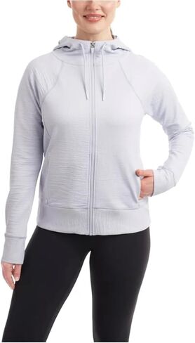 KIRKLAND Signature Women's Stretch Active Full Zip Hooded Jacket with Pockets in Kuwait