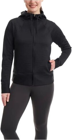 KIRKLAND Signature Women's Stretch Active Full Zip Hooded Jacket with Pockets in Kuwait