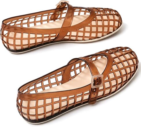 Jelly Mary Jane Flats For Women Lightweight Comfort Round Toe Buckle Strap Clear Ballet Flats Daily Casual Beach Vacation Sandals in Kuwait
