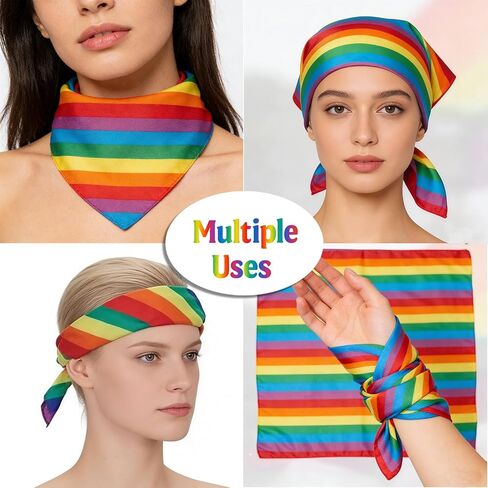 2Pack Rainbow Bandanas Gay Pride LGBTQ Bandana Headband for Party and Daily Wear, Pride Festival Accessories in Saudi Arabia