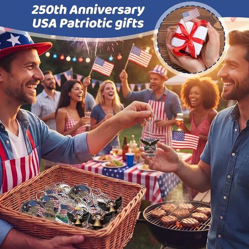 Liliaafar 30 Pcs 250th Anniversary Patriots Keychain America Souvenirs Gift Bulk 1776-2026 Commemorative 250th Anniversary Acrylic Keychain for July 4th Independence Day Holiday Patriotic Supplies in Kuwait