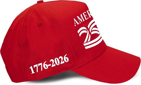 250 Anniversary USA Hat, Official AMERICA250 Headwear, Red High Crown Hat, 4th of July & Authentic Merchandise in Saudi Arabia