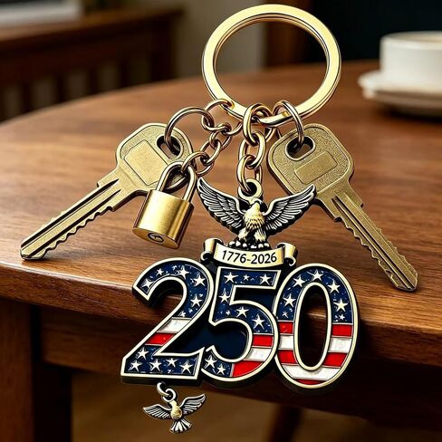 250th Anniversary of Independence Anniversary Keychain, 250 Years of American Independence Day 4th of July Keychain Gift - 3Pcs 1776-2026 Independence Celebration Keychain GIft in Kuwait