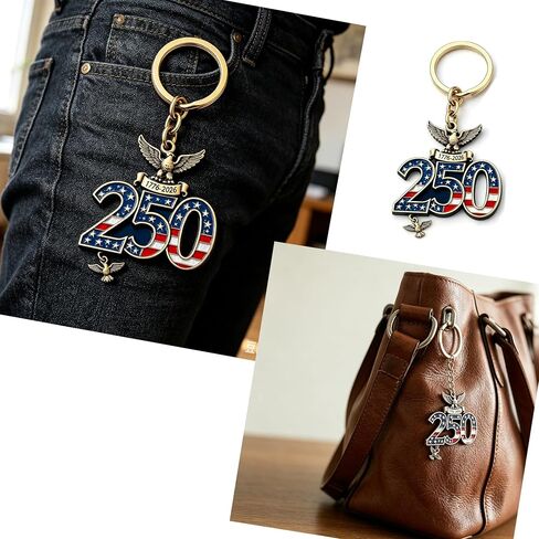 250th Anniversary of Independence Anniversary Keychain, 250 Years of American Independence Day 4th of July Keychain Gift - 3Pcs 1776-2026 Independence Celebration Keychain GIft in Kuwait