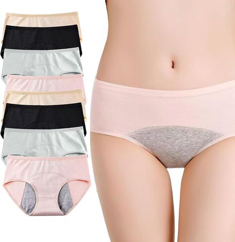 Women's double-layer underwear, 95% cotton, comfortable and close-fitting, move Soft Breathable Postpartum Panties Stretch in Saudi Arabia